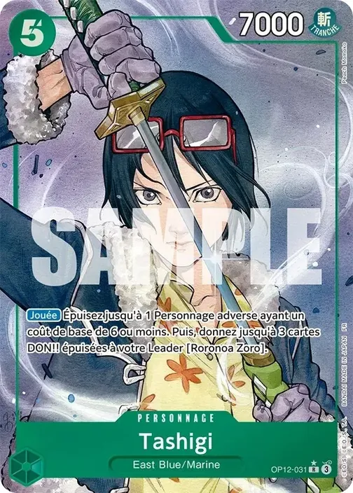 Carte One Piece française OP12-031 Tashigi (version 2)