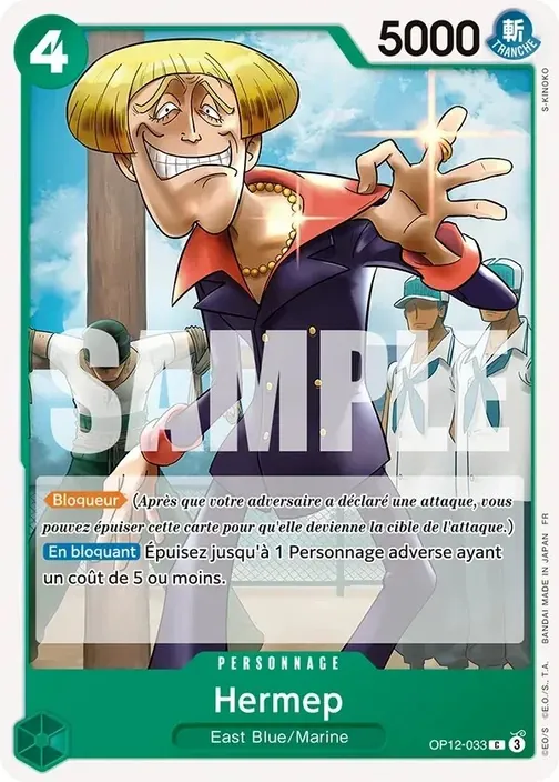 Carte One Piece française OP12-033 Hermep