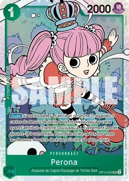 Carte One Piece française OP12-034 Perona