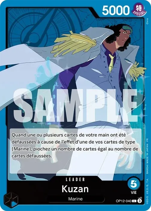 Carte One Piece française OP12-040 Kuzan