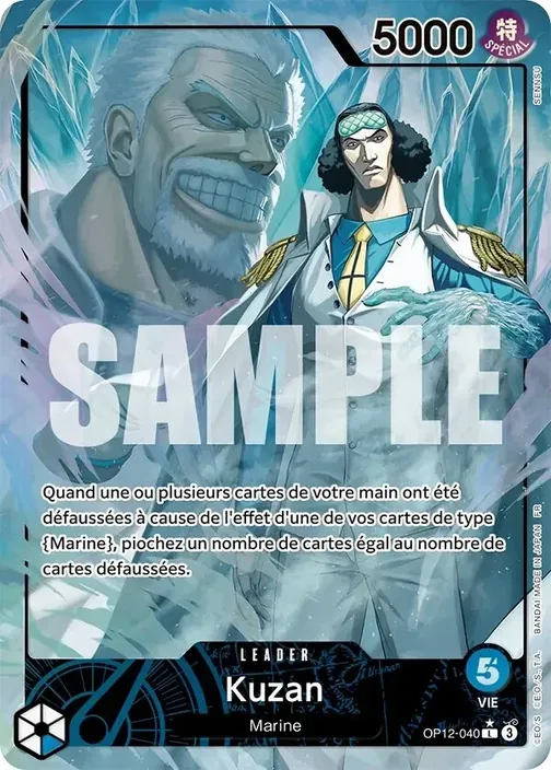 Carte One Piece française OP12-040 Kuzan (version 2)