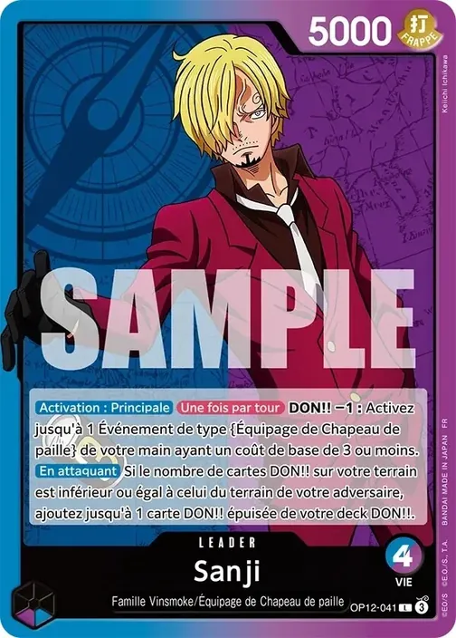 Carte One Piece française OP12-041 Sanji