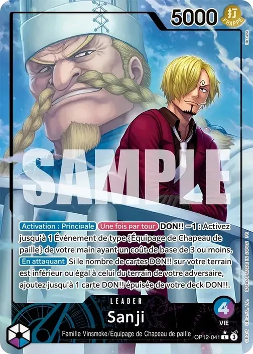 Carte One Piece française OP12-041 Sanji (version 2)