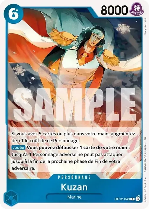 Carte One Piece française OP12-043 Kuzan