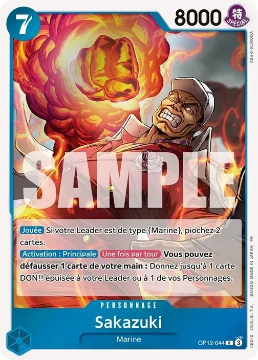 Carte One Piece française OP12-044 Sakazuki