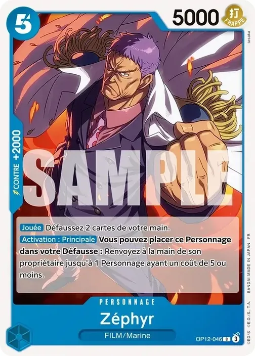 Carte One Piece française OP12-046 Zéphyr
