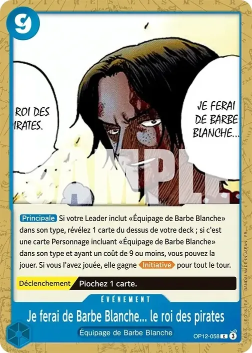 Carte One Piece française OP12-058 Je ferai de Barbe Blanche... le roi des pirates