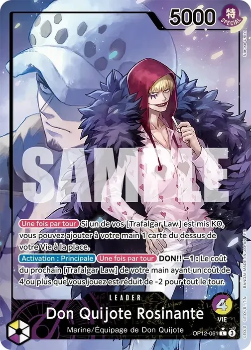 Carte One Piece française OP12-061 Don Quijote Rosinante (version 2)