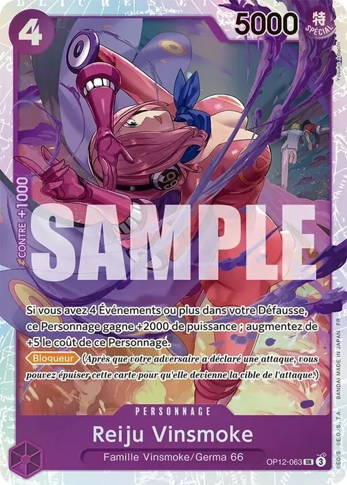 Carte One Piece française OP12-063 Reiju Vinsmoke