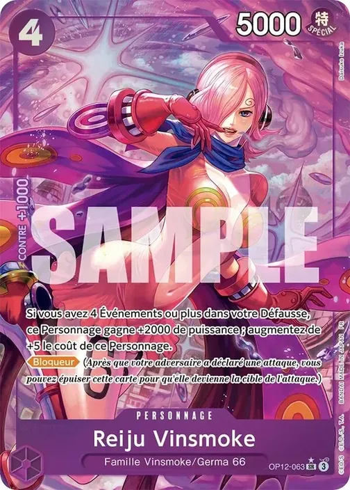 Carte One Piece française OP12-063 Reiju Vinsmoke (version 2)