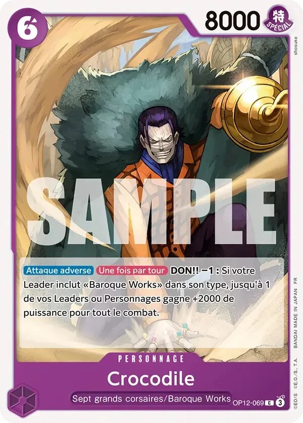 Carte One Piece française Crocodile OP12-069 C
