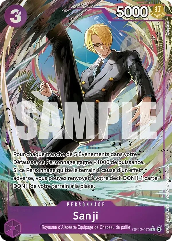 Carte One Piece française Sanji OP12-070 R