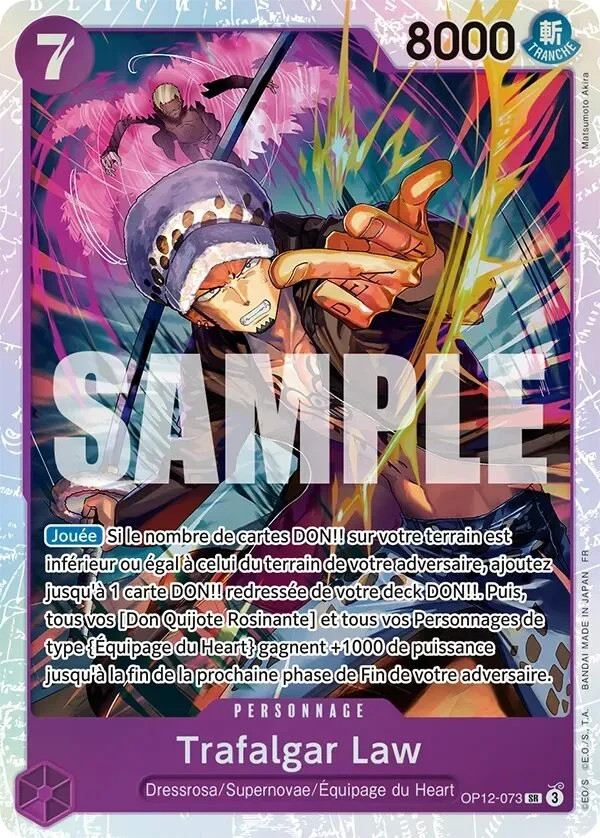 Carte One Piece française Trafalgar Law OP12-073 SR