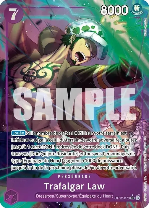 Carte One Piece française OP12-073 Trafalgar Law (version 2)
