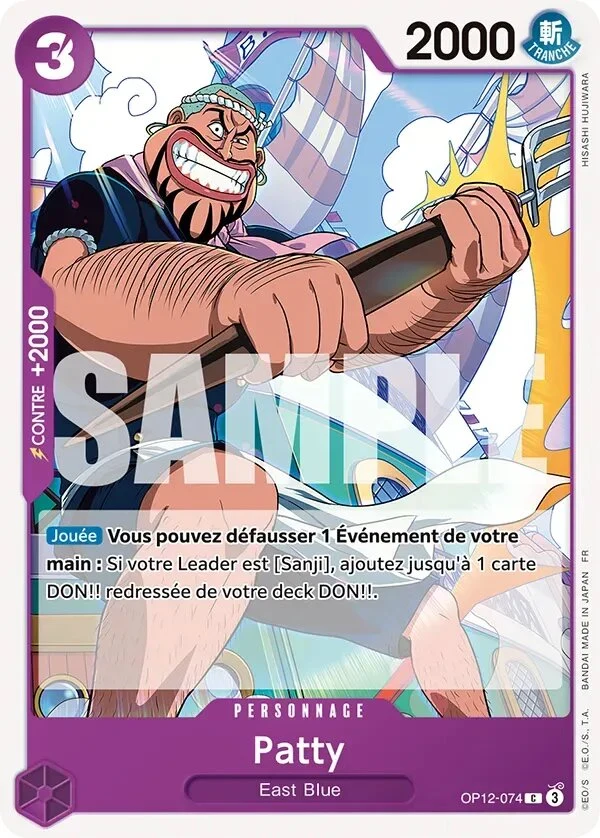 Carte One Piece française Patty OP12-074 C