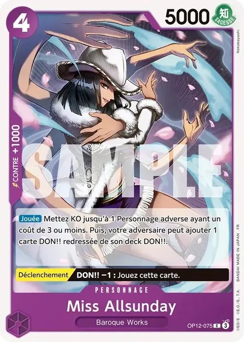 Carte One Piece française OP12-075 Miss Allsunday