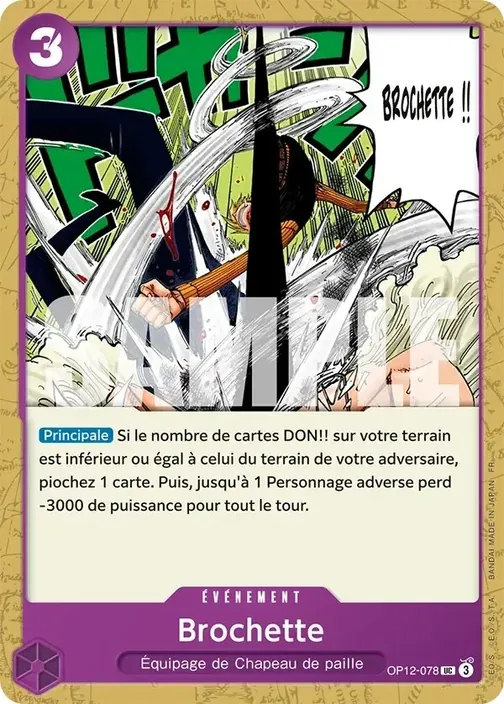Carte One Piece française OP12-078 Brochette