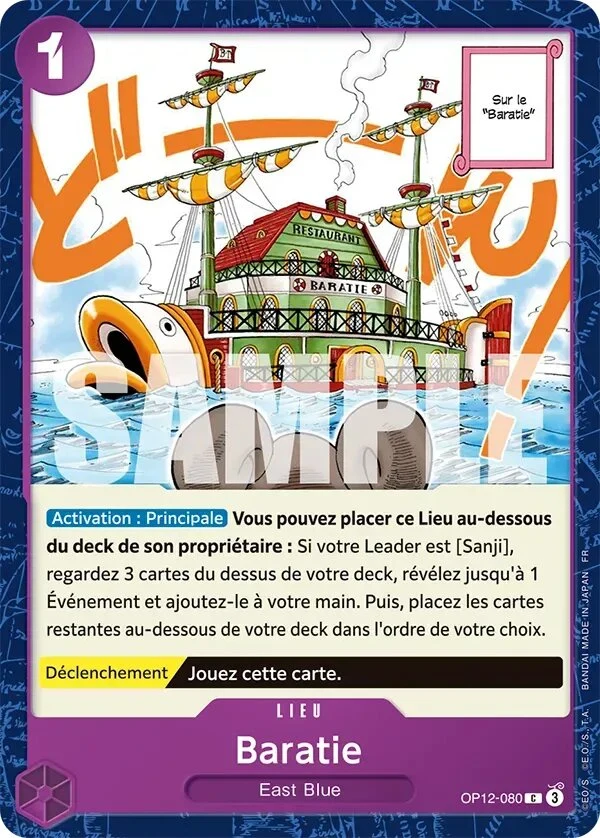 Carte One Piece française Baratie OP12-080 C
