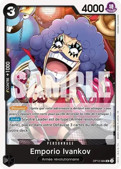 Carte One Piece française OP12-084 Emporio Ivankov