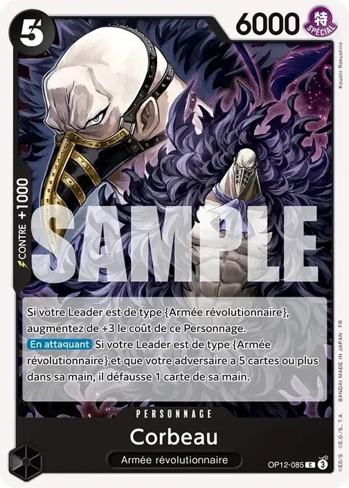 Carte One Piece française OP12-085 Corbeau