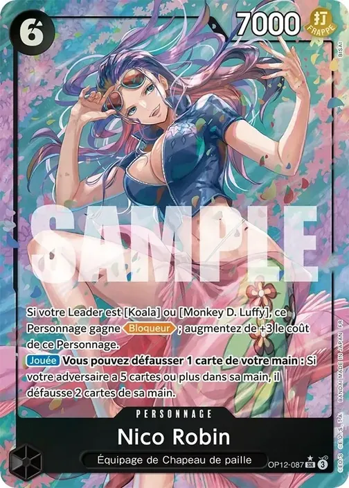 Carte One Piece française OP12-087 Nico Robin (version 2)
