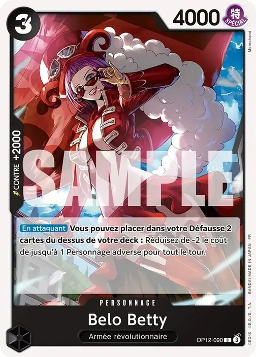 Carte One Piece française OP12-090 Belo Betty