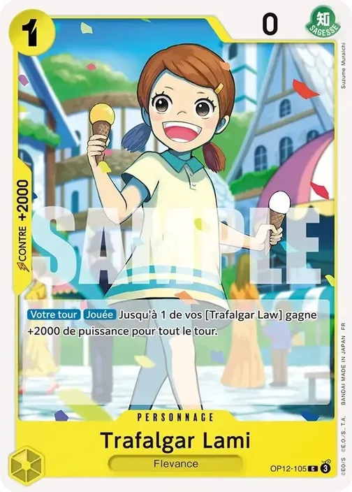 Carte One Piece française OP12-105 Trafalgar Lami