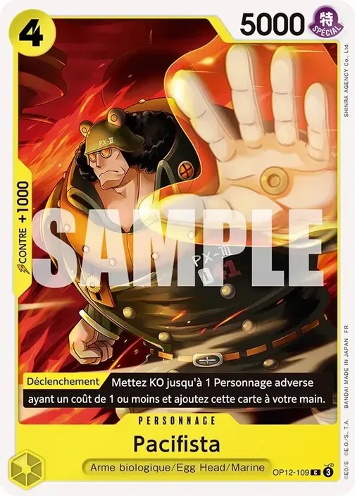 Carte One Piece française OP12-109 Pacifista