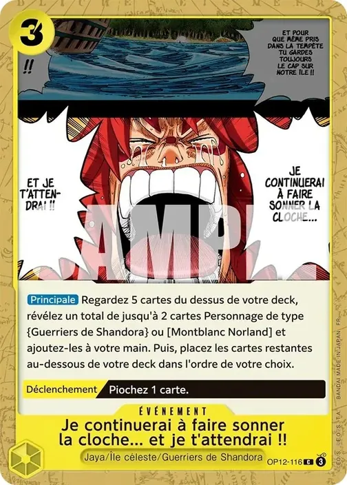 Carte One Piece française OP12-116 Je continuerai à faire sonner la cloche... et je t'attendrai !!