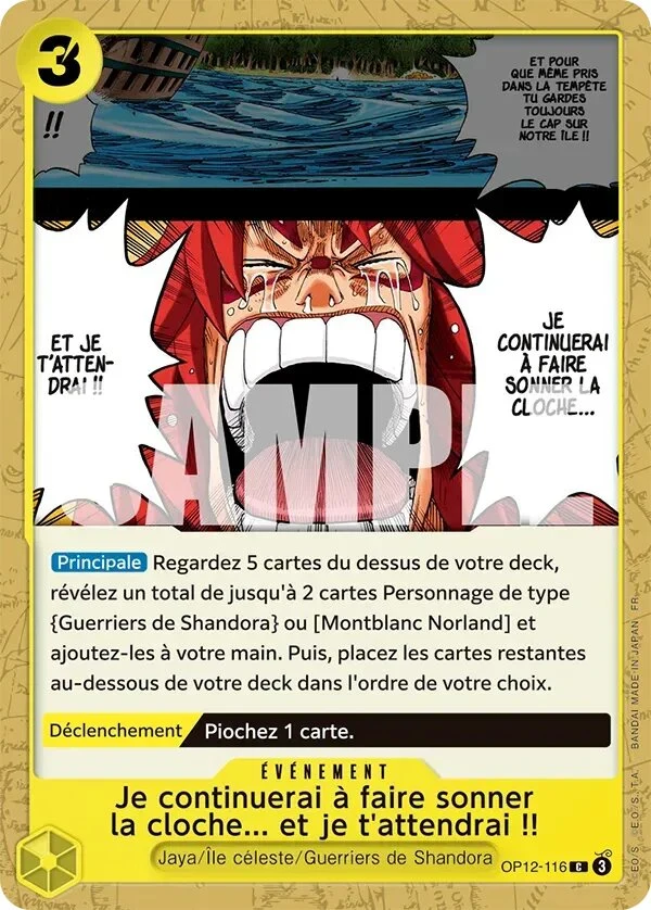 Carte One Piece française Je continuerai à faire sonner la cloche... et je t'attendrai !! OP12-116 C