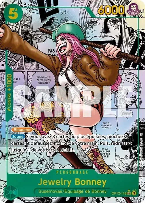 Carte One Piece française OP12-118 Jewelry Bonney (version 3)