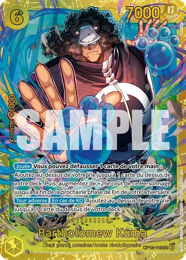 Carte One Piece française Bartholomew Kuma OP12-119 SEC