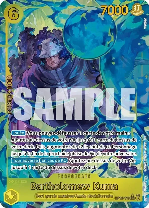 Carte One Piece française OP12-119 Bartholomew Kuma (version 2)