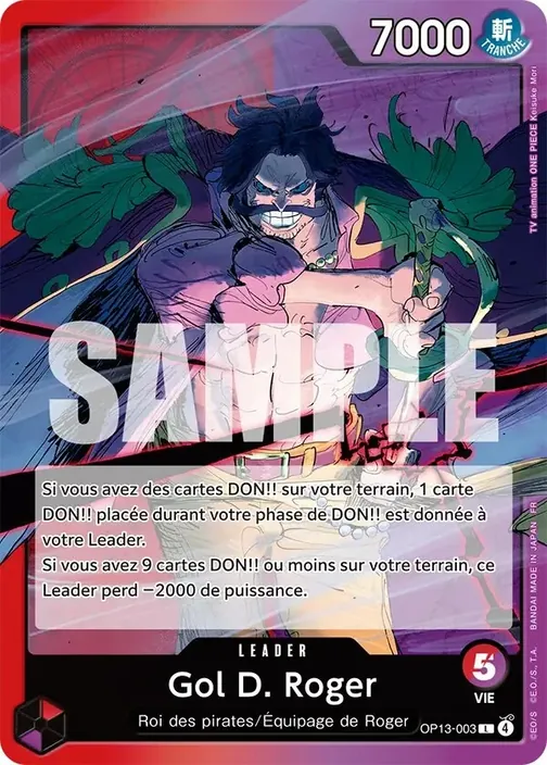 Carte One Piece française OP13-003 Gol D. Roger