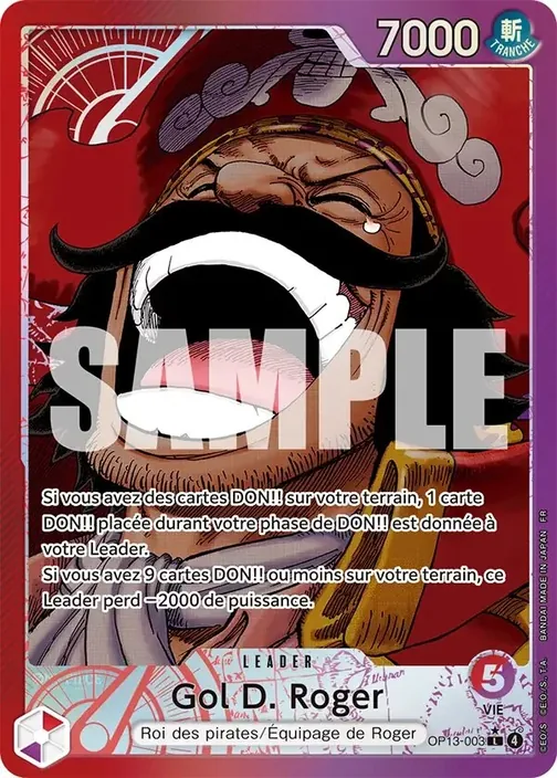 Carte One Piece française OP13-003 Gol D. Roger (version 2)