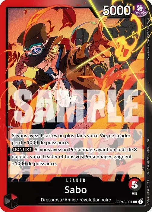 Carte One Piece française OP13-004 Sabo