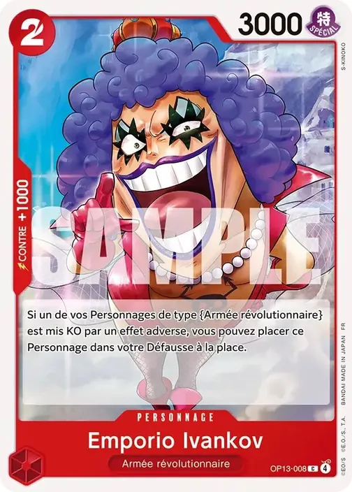 Carte One Piece française OP13-008 Emporio Ivankov