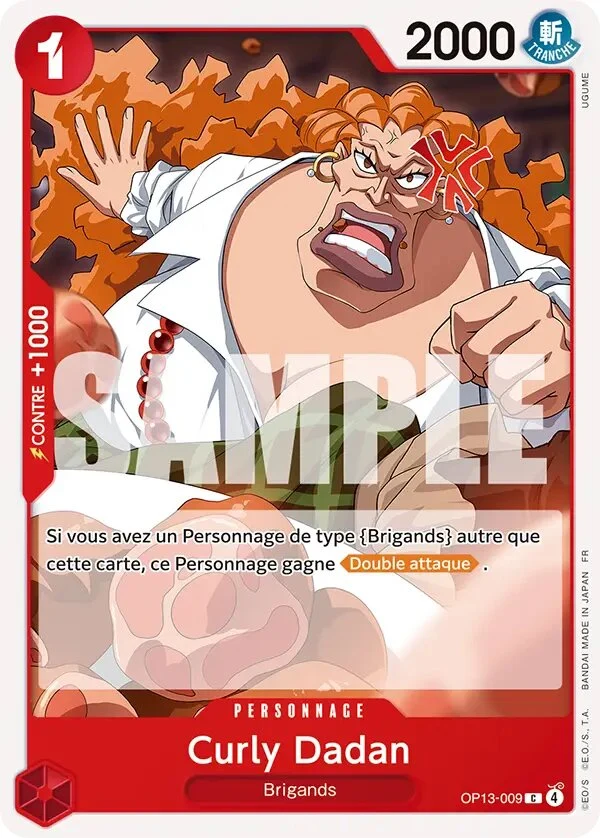 Carte One Piece française Curly Dadan OP13-009 C