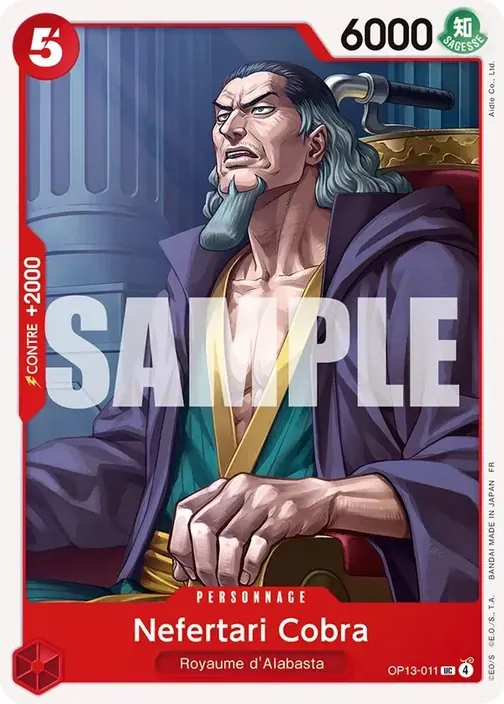 Carte One Piece française OP13-011 Nefertari Cobra
