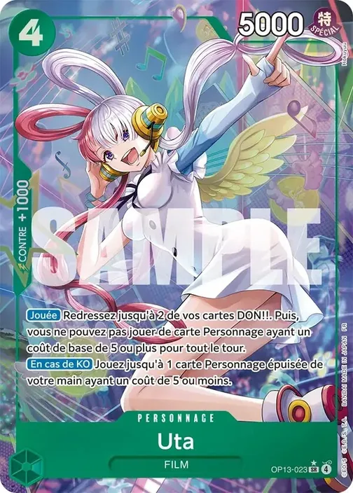 Carte One Piece française OP13-023 Uta (version 2)