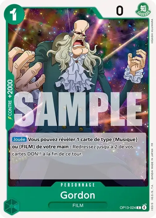 Carte One Piece française OP13-024 Gordon