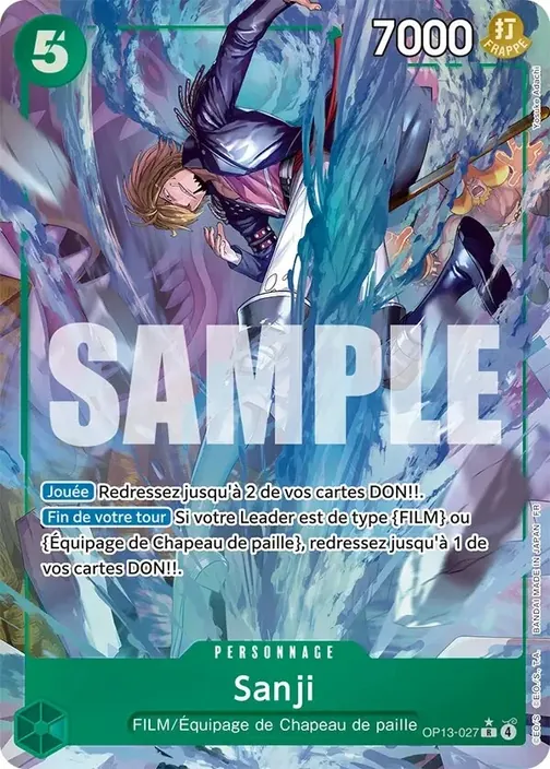 Carte One Piece française OP13-027 Sanji (version 2)