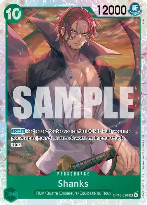 Carte One Piece française OP13-028 Shanks