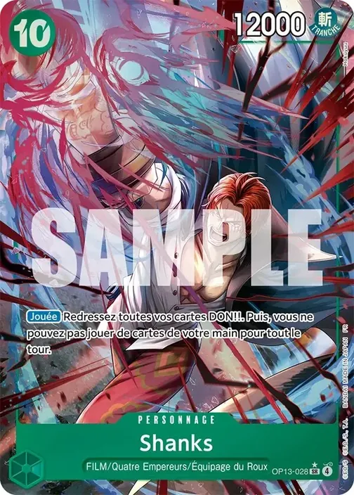 Carte One Piece française OP13-028 Shanks (version 2)