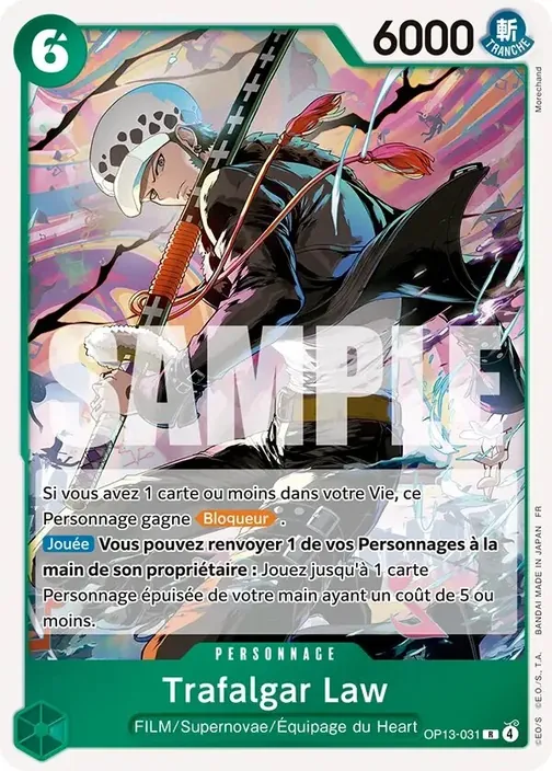 Carte One Piece française OP13-031 Trafalgar Law