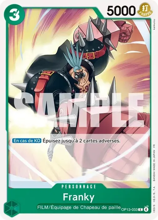 Carte One Piece française OP13-033 Franky