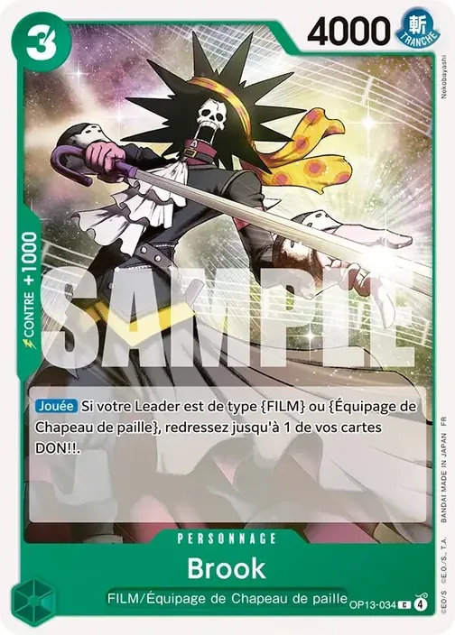 Carte One Piece française OP13-034 Brook