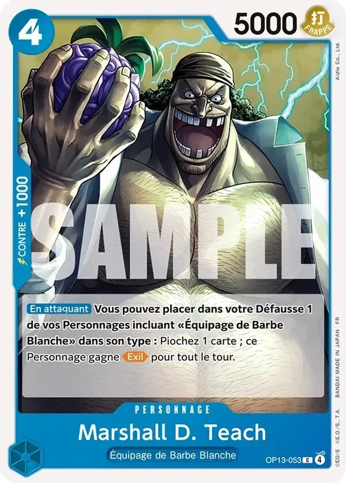 Carte One Piece française OP13-053 Marshall D. Teach