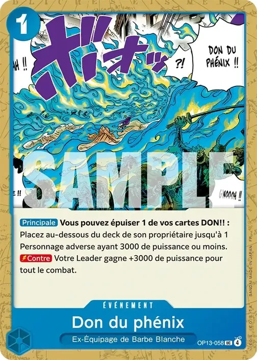 Carte One Piece française OP13-058 Don du phénix