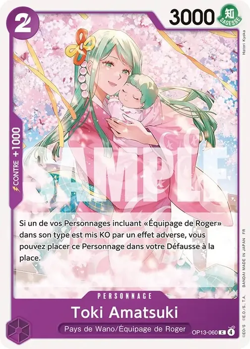 Carte One Piece française OP13-060 Toki Amatsuki